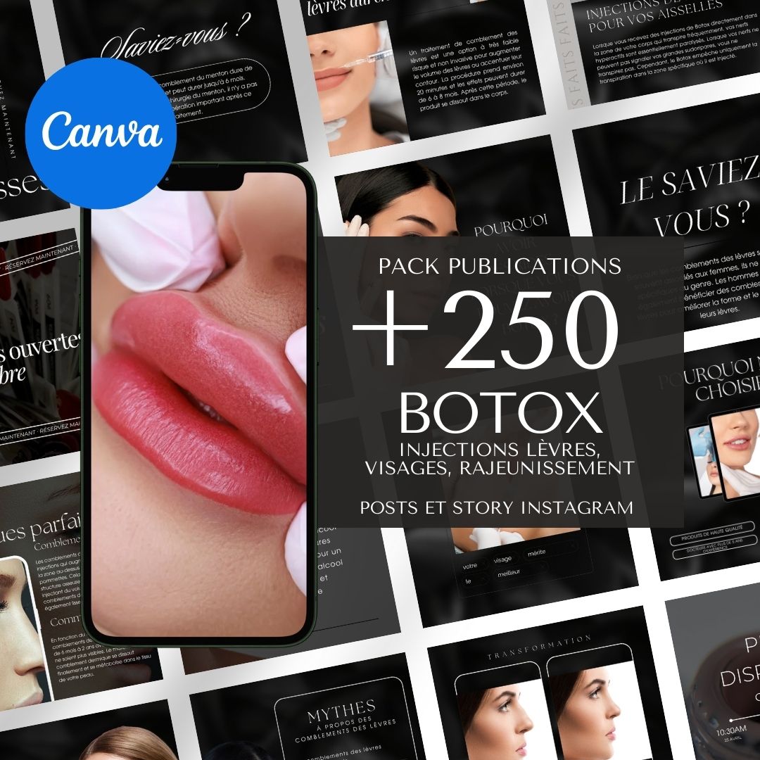 Pack de Templates Instagram Spécial Botox | Médecine Esthétique & Injections