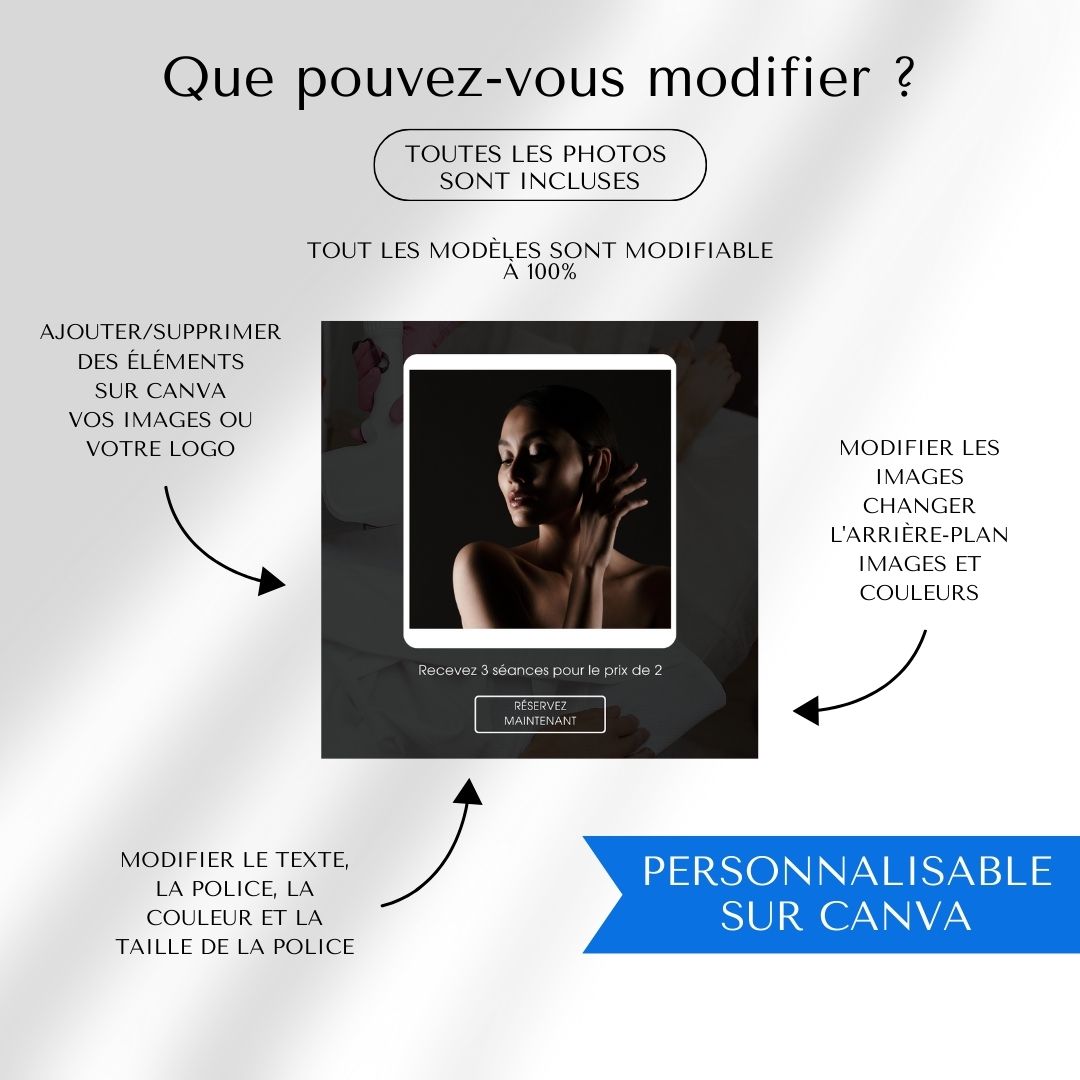 Pack de Templates Instagram Spécial Épilation Laser | Centres Esthétiques | Spas