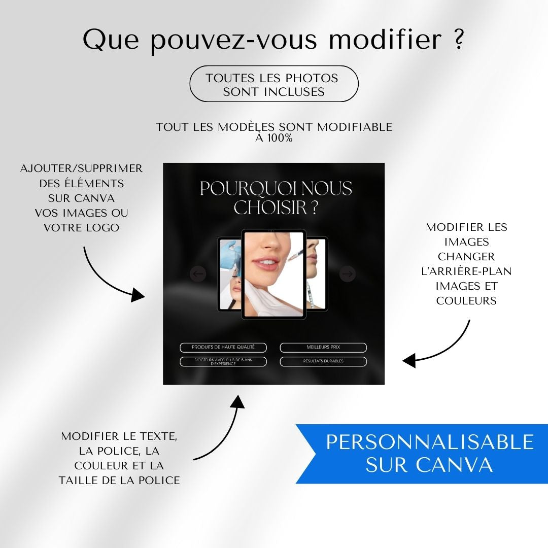 Pack de Templates Instagram Spécial Botox | Médecine Esthétique & Injections