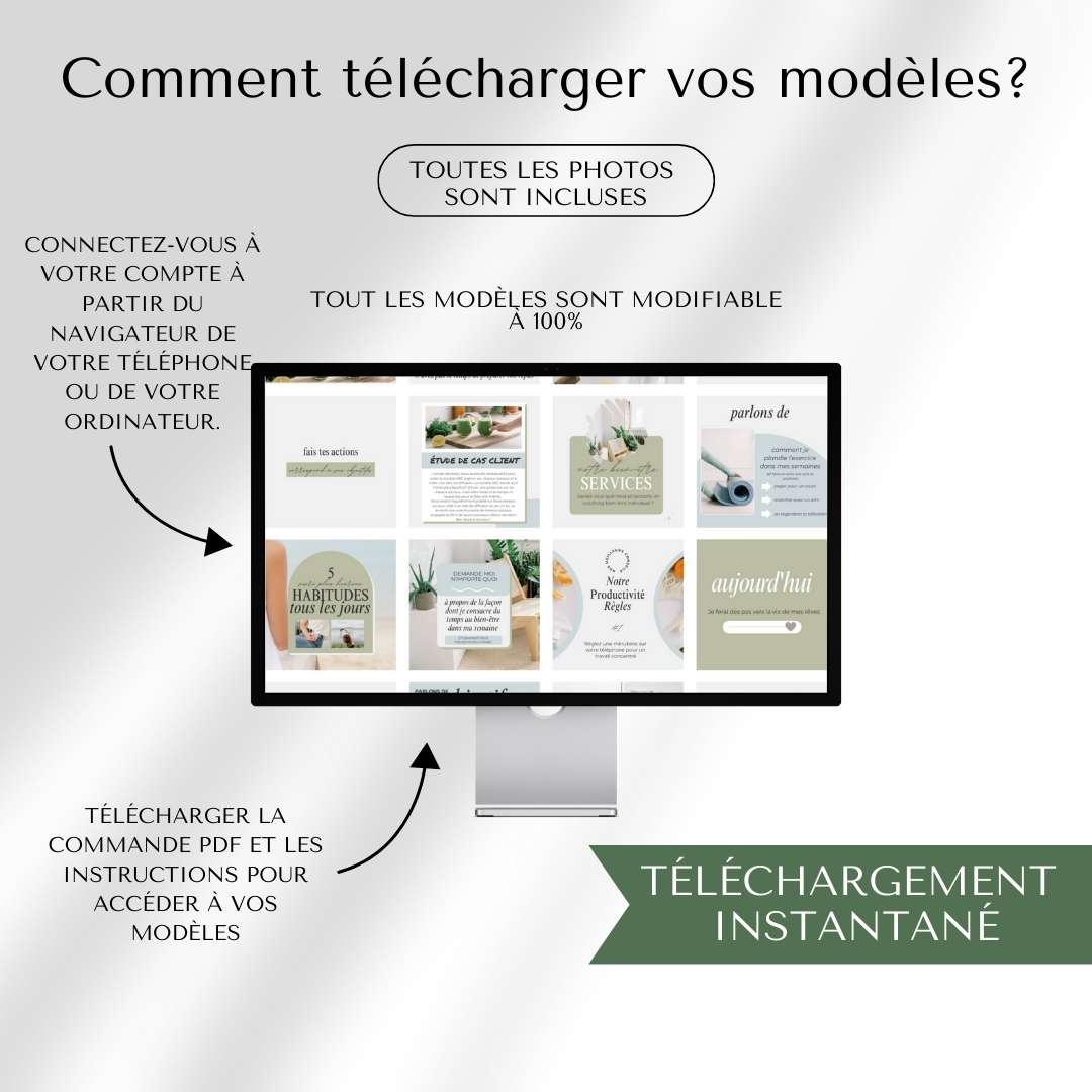 350 Templates Canva pour Instagram – Spécial Santé, Bien-être et Coaching