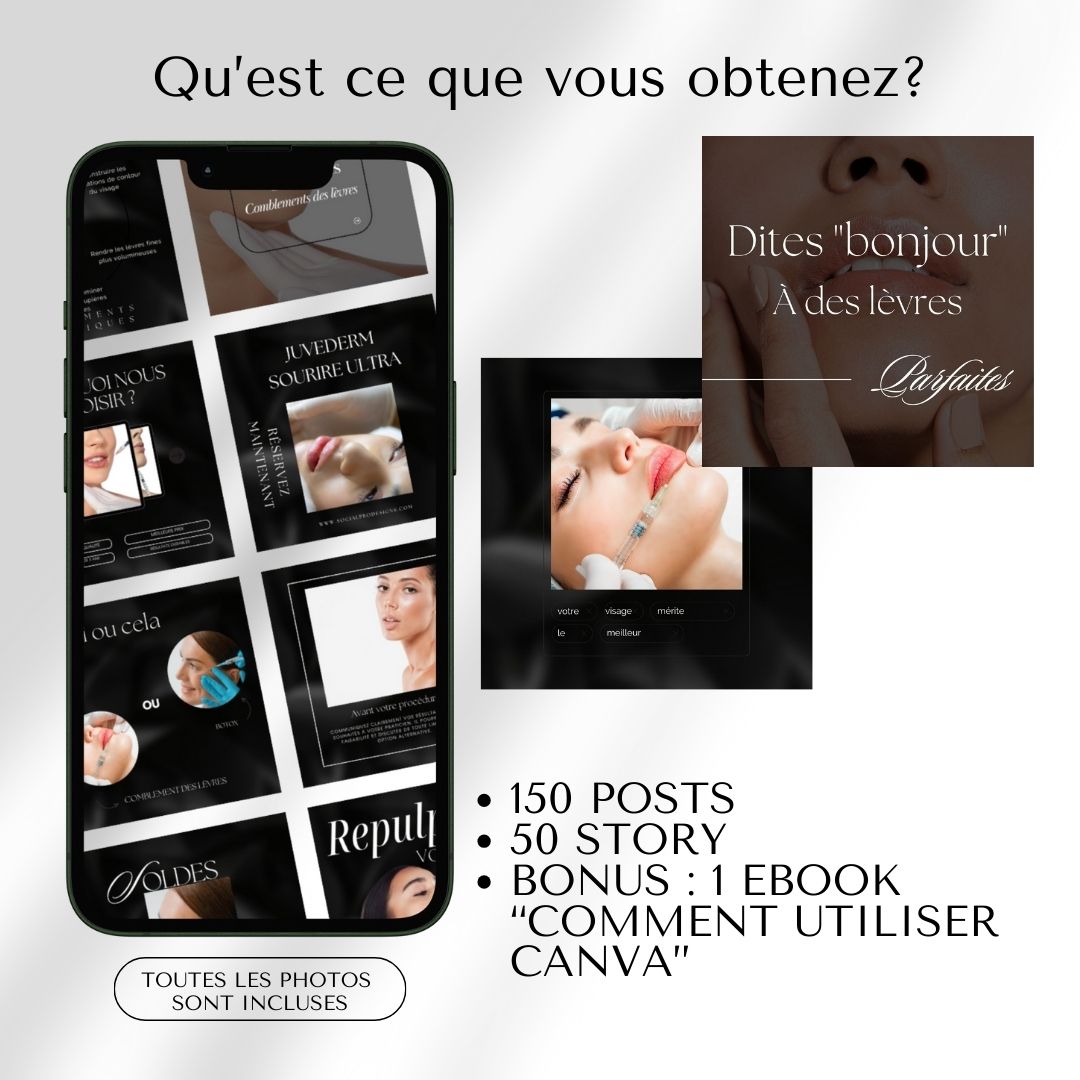 Pack de Templates Instagram Spécial Botox | Médecine Esthétique & Injections