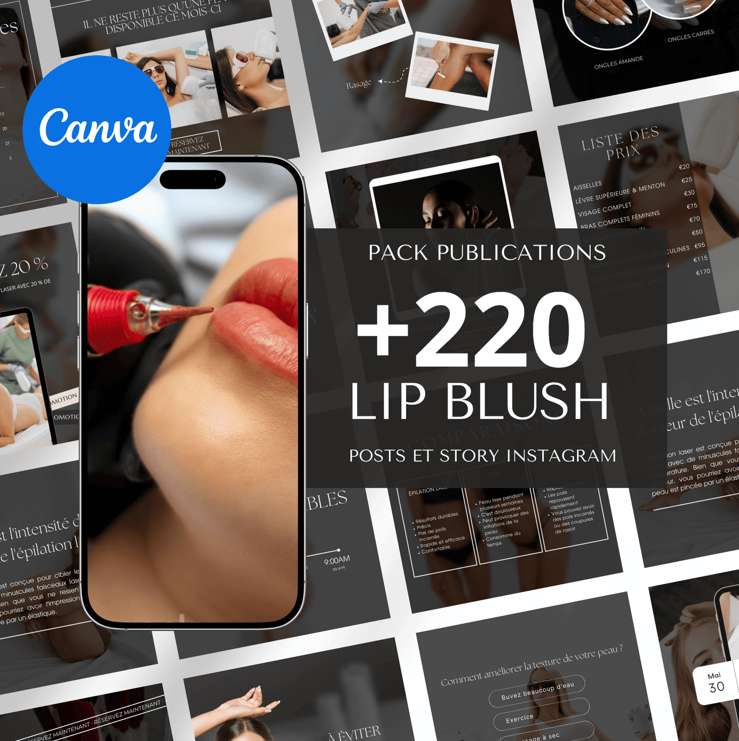 Mega Bundle Beauté : +900 Templates Instagram Ésthétique