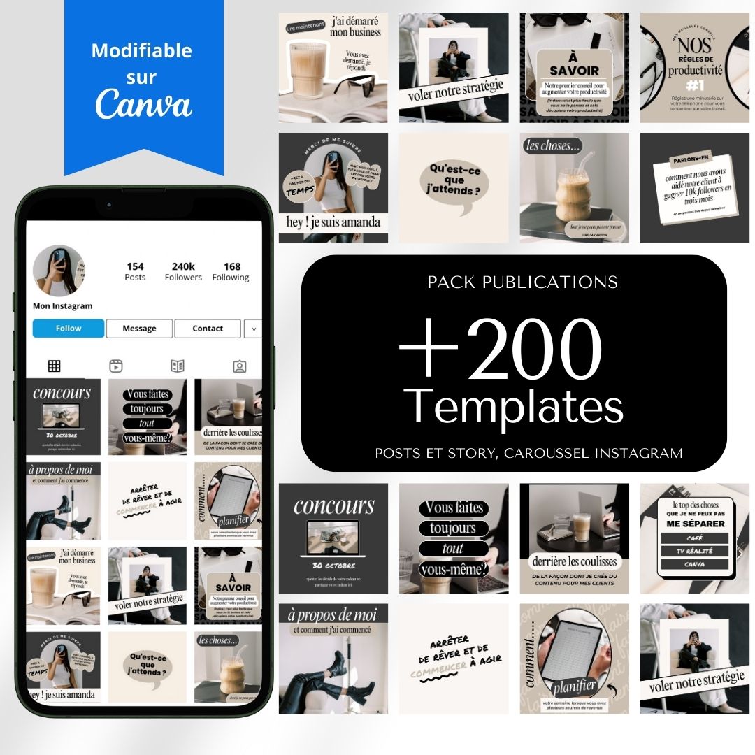 200 Templates Instagram et Réseaux Sociaux